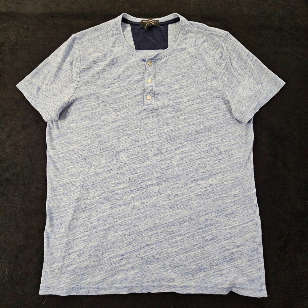 Banana Republic Blue Heathered Short Sleeve Cotton Blend T-Shirt Men's L